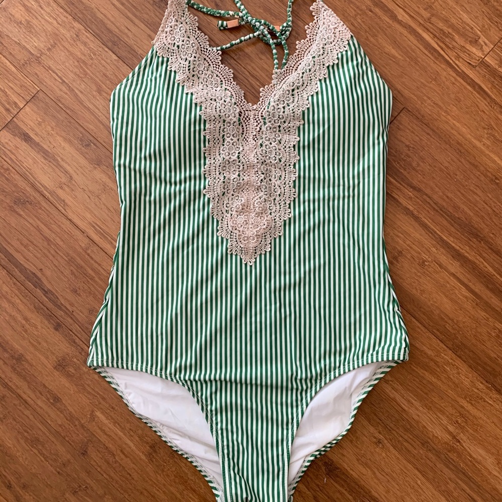 Anthropologie Maillot Lace Front Allihop Suit Sz S